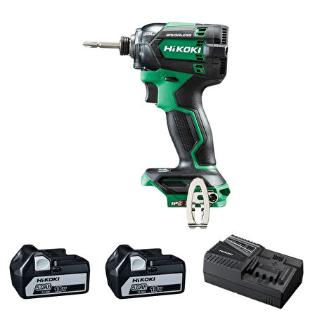 Hikoki WH18DC-5.0 18V/5.0Ah 210Nm Çift Akülü Kömürsüz Şarjlı Darbeli Vidalama