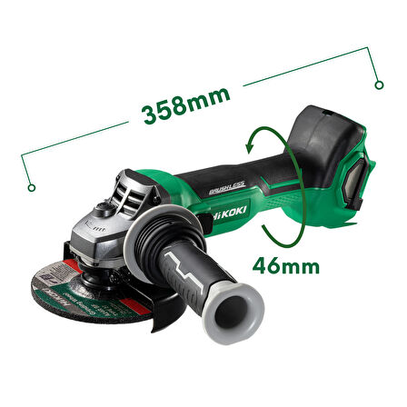Hikoki G1813DA-5.0 18V/5.0Ah 125mm Kömürsüz Akülü Avuç Taşlama 