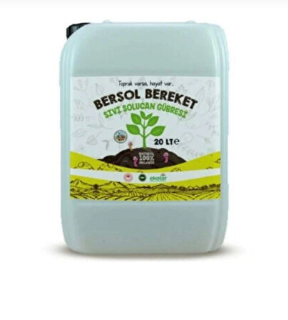 Bersol Bereket Solucan Gübresi Bersol ® %100 Organik Sıvı Solucan Gübresi 20 LT