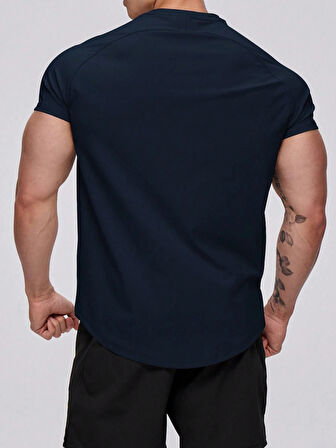 Erkek Spor Tişört Running Sports Gym Reglan Oval Kesim Penye T-shirt OVALT-SHİRT