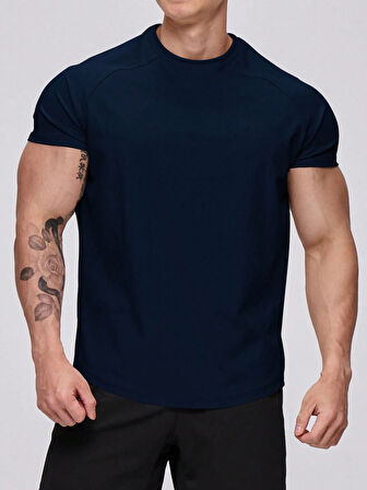 Erkek Spor Tişört Running Sports Gym Reglan Oval Kesim Penye T-shirt OVALT-SHİRT