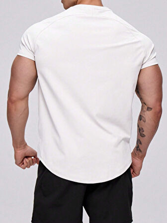 Erkek Spor Tişört Running Sports Gym Reglan Oval Kesim Penye T-shirt OVALT-SHİRT