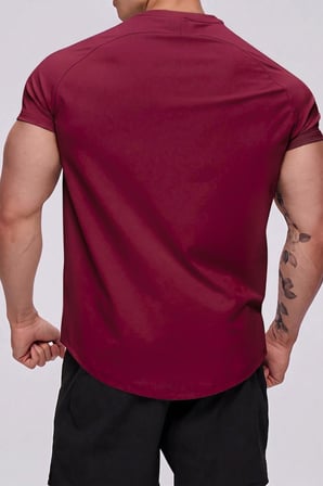 Erkek Spor Tişört Running Sports Gym Reglan Oval Kesim Penye T-shirt OVALT-SHİRT