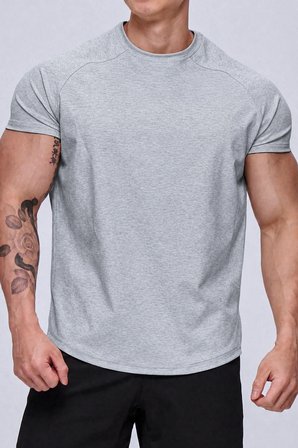 Erkek Spor Tişört Running Sports Gym Reglan Oval Kesim Penye T-shirt OVALT-SHİRT