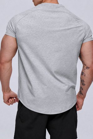 Erkek Spor Tişört Running Sports Gym Reglan Oval Kesim Penye T-shirt OVALT-SHİRT