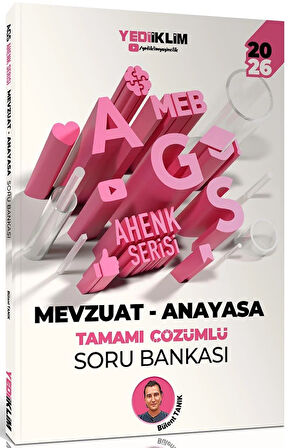 Yediiklim 2026 MEB AGS Ahenk Serisi Eğitimin Temelleri-Eğitim Sisteminin Genel Yapısı-Mevzuat Anayasa Tamamı Çözümlü Soru Bankası Seti 3 Kitap