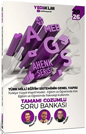 Yediiklim 2026 MEB AGS Ahenk Serisi Eğitimin Temelleri-Eğitim Sisteminin Genel Yapısı-Mevzuat Anayasa Tamamı Çözümlü Soru Bankası Seti 3 Kitap