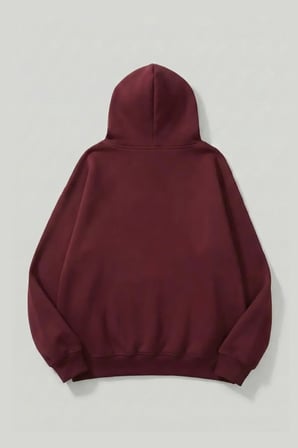 Unisex Yumuşak Dokulu Ay ve Papatya Baskılı Tasarım Oversize 3 İplik Hoodie Sweatshirt