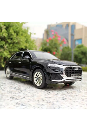 Audi Q8 SUV Tarzı Araba 1:24 Diecast Metal Model Araba Koleksiyon Araba Sesli Işıklı Audi Jip Araba
