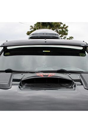 Toyota Hilux Ön Cam Güneşliği Siperlik Akrilik Vizör Şapka Terek (ABS) Piano Black 2012-2015