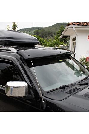 Toyota Hilux Ön Cam Güneşliği Siperlik Akrilik Vizör Şapka Terek (ABS) Piano Black 2012-2015