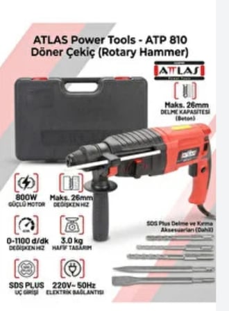 ATP 810 Profesyonel Kırıcı Delici Matkap 800W 26mm Çantalı