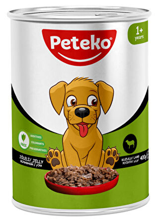 PETEKO 12 ADET JÖLELİ YETİŞKİN KÖPEK MAMASI KUZULU