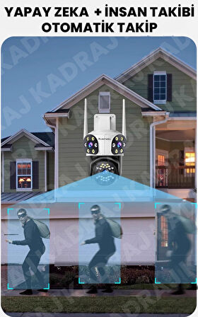 WIFI Güvenlik Kamerası | 9MP | 12V DC | 2 Yönlü Ses | Hareket Algılama | Tam Renki Gece Görüşü | Ala