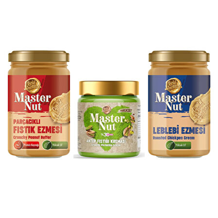 Master Nut Fıstık Ezm - Leblebi Ezm. ve Antep Fıstık Kreması 3 lü Karma Paket