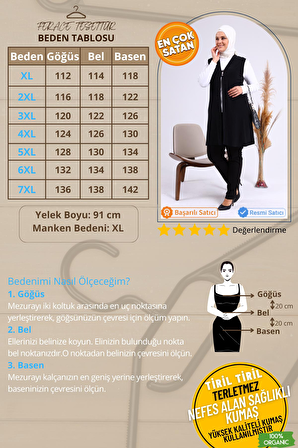 Kadın Büyük Beden Üç Düğmeli Likralı Yelek