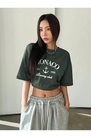 Unisex Monaco Baskılı Tasarım Tshirt