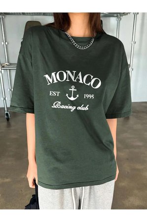 Unisex Monaco Baskılı Tasarım Tshirt