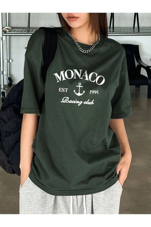 Unisex Monaco Baskılı Tasarım Tshirt