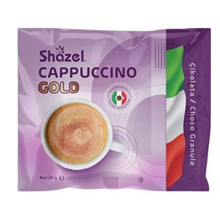 Shazel Cappuccino Ve Granüllü Çikolata Tozlu 25G X 12 Adet
