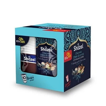 Shazel Osmanlı Dibek Kahvesi Ofis Seti 20 G X 10 Adet