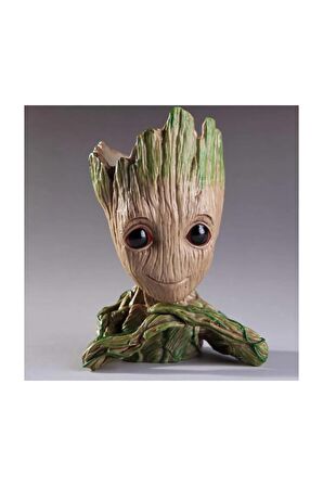Galaksinin Koruyucuları Baby Groot Figür Elleri Çenesinde Saksı Kalemlik Pla Büyük 15 cm