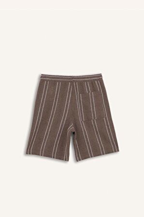 Regular Fit Jakarlı Bermuda