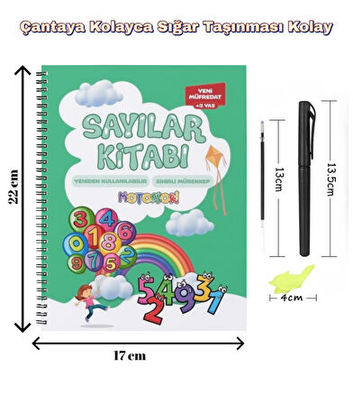 Sayıları Öğreten Oluklu (Kabartmalı) Kitabı | Sihirli Yazı Defterleri | Çocuk Aktive Eğitici Kitap