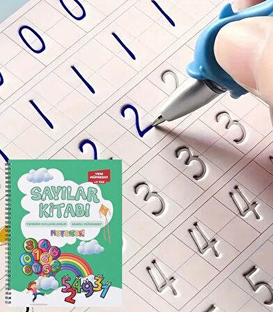 Sayıları Öğreten Oluklu (Kabartmalı) Kitabı | Sihirli Yazı Defterleri | Çocuk Aktive Eğitici Kitap