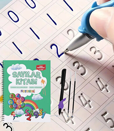 Sayıları Öğreten Oluklu (Kabartmalı) Kitabı | Sihirli Yazı Defterleri | Çocuk Aktive Eğitici Kitap