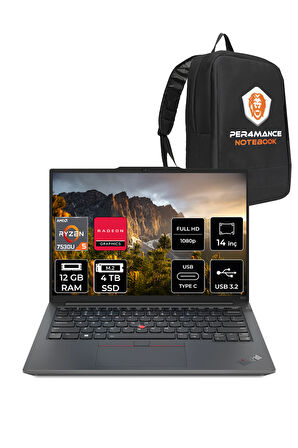 Lenovo ThinkPad E14 G5 R5 7530U 12GB 4TB SSD 14'' WUXGA FDOS Dizüstü Bilgisayar & PER4 ÇANTA
