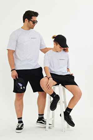 Los Angeles Baskılı %100 Pamuk Oversize Beyaz Unisex Çocuk Tişört