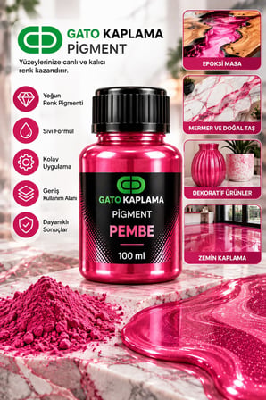 GATO Kaplama Solvent Bazlı Transparan Sıvı Pigment Boya 100 ml Pembe Renk Renklendirici
