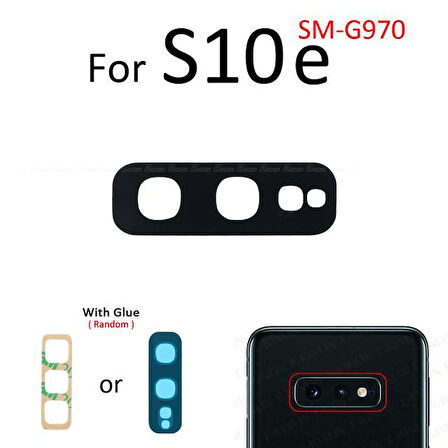 Tkgz Samsung Galaxy S10E Arka Kamera Camı Lens Yapışkanlı
