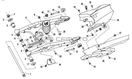 Cf Moto 250NK Arka Salıncak Orijinal