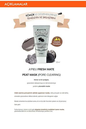 Gözenek Temizleyici Kil ve Kömür Maskesi 50ml APIEU Fresh Mate Peat Mask (Pore Clearing)