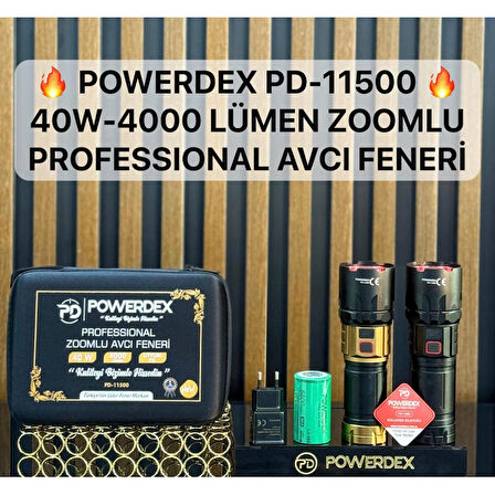 powerdex Pd-11500 40w 4000 Lümen Profesyonel Zoomlu Avcı El Feneri