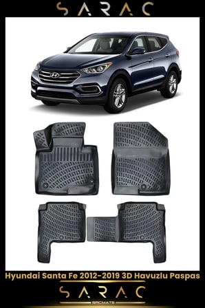 Hyundai Santa Fe 2016 Model Araca Özel 3d Havuzlu Paspas