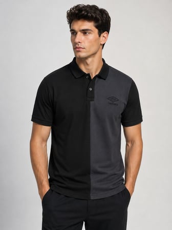 UMBRO Vectör Kamp Erkek Siyah Pamuklu Polo Yaka Spor Tişört TF0620