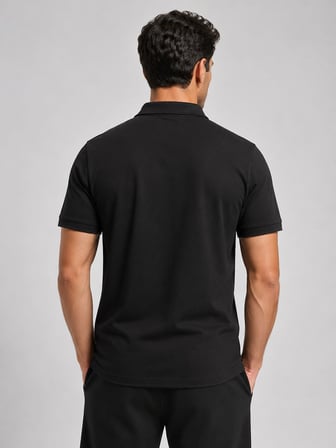 UMBRO Vectör Kamp Erkek Siyah Pamuklu Polo Yaka Spor Tişört TF0620