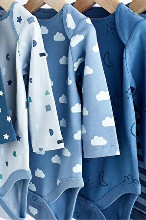 Mavi Bebek Uzun Kollu Body 5'li Paket