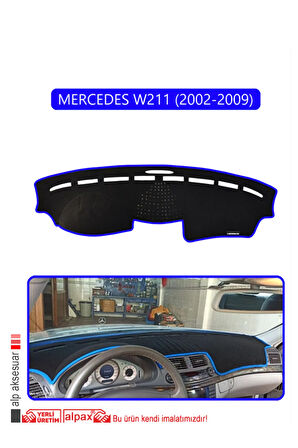 Mercedes W211 2002-2009 Torpido Koruma  Halısı -  Mavi Kenar