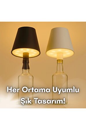 Kablosuz Şişe Lambası - Şarjlı Abajur Masa Işığı Dokunmatik Şişe İçin LED BEYAZ