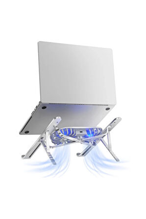 Alüminyum Katlanır Fanlı 6 Kademeli Laptop Macbook Uyumlu Notebook Yükseltici Tutucu Stand