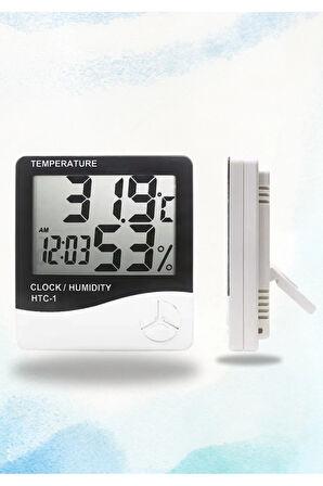 Dijital Oda Termometre Sıcaklık Ve Nem Ölçer Masa Saati Alarm Pil DAHİL