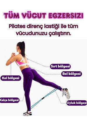 Pilates Direnç Lastiği Kalça Vücut Şekillendirici Yoga Kelebek Direnç Bandı Evde Spor