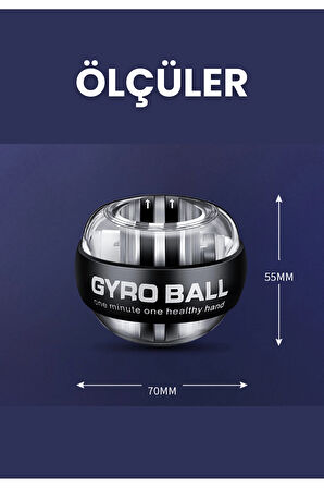 Gyro Ball El Bilek Egzersiz Topu Kol Kuvvet Güç Topu Powerball Kas Geliştirici