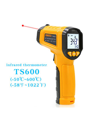 Lazer Odaklı Kızılötesi -50/+600°C Endüstriyel Katı-Sıvı Sıcaklık Ölçme Termometresi