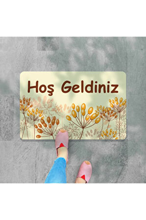 Dijital Baskılı hoş geldiniz yazılır Desenli Dekoratif Dış Kapı Önü ve Iç Mekan Paspası yıkanabilir