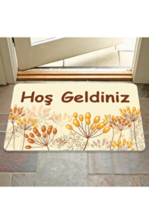 Dijital Baskılı hoş geldiniz yazılır Desenli Dekoratif Dış Kapı Önü ve Iç Mekan Paspası yıkanabilir